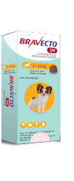 Bravecto 1 MES XCH 45 mg 2 - 4.5 kg Comprimido Masticable para control de Pulgas y Garrapatas